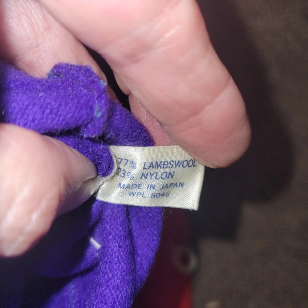80s‎ JENNIFER MOORE Driving Gloves Macy's Blue Bowes Lambswool Stretch Fall VTG